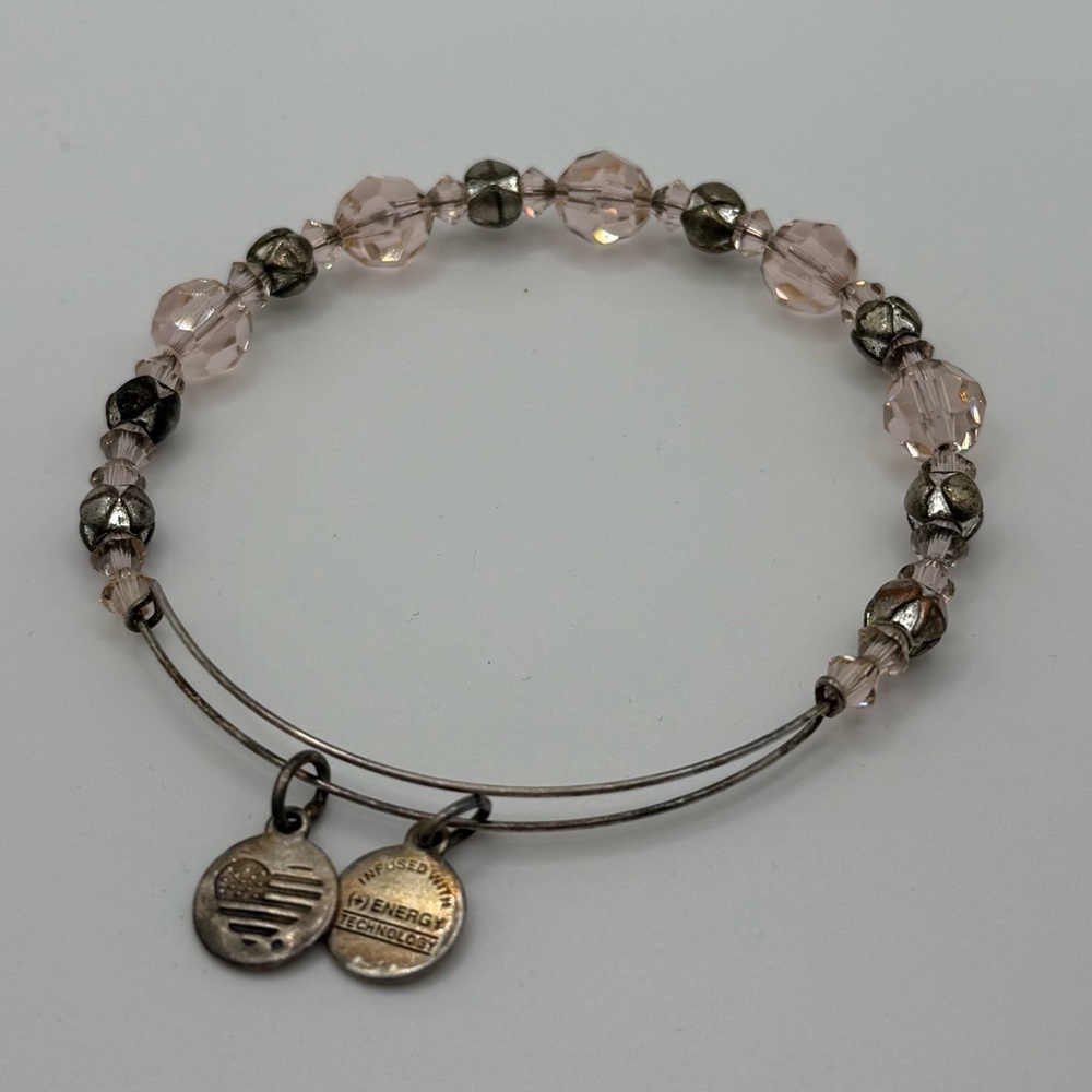 Alex and Ani Beaded Bangle Bracelet Silver